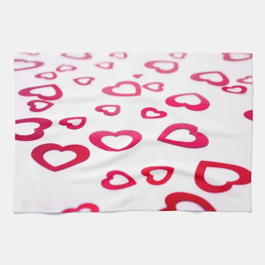 Red hearts theedoek (Horizontaal)