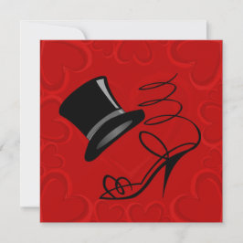 Red Hearts top Hat High Heat Dank je wel Notitiekaartje