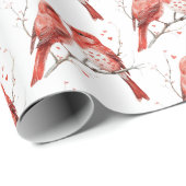 Red Hearts Tortelduifjes Cadeaupapier (Rol Hoek)