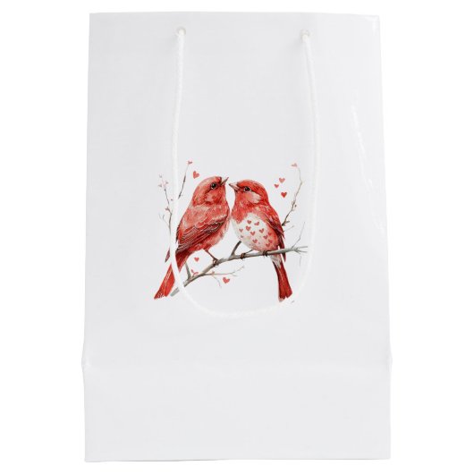 Red Hearts Tortelduifjes Medium Cadeauzakje (Achterkant)