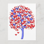 Red Hearts Tree Valentijn Briefkaart (Voorkant)