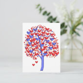 Red Hearts Tree Valentijn Briefkaart (Staand voorkant)
