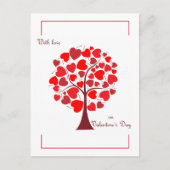 Red Hearts Tree Valentijn Briefkaart (Voorkant)