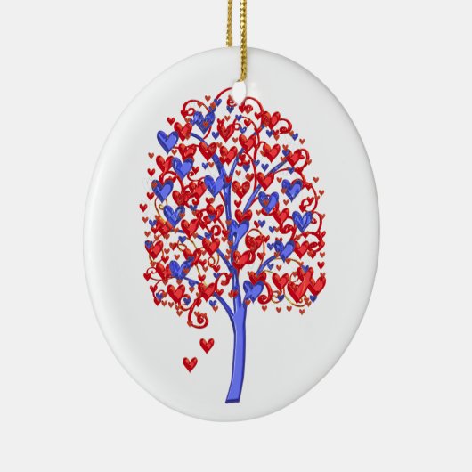 Red Hearts Tree Valentijn Keramisch Ornament (Rechts)