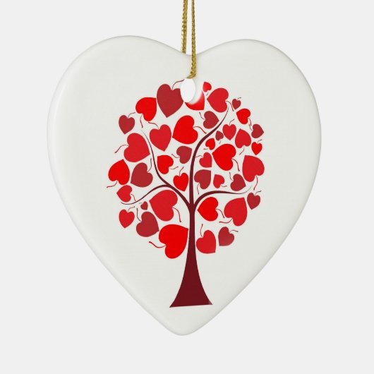 Red Hearts Tree Valentijn Keramisch Ornament (Rechts)