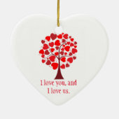 Red Hearts Tree Valentijn Keramisch Ornament (Achterkant)