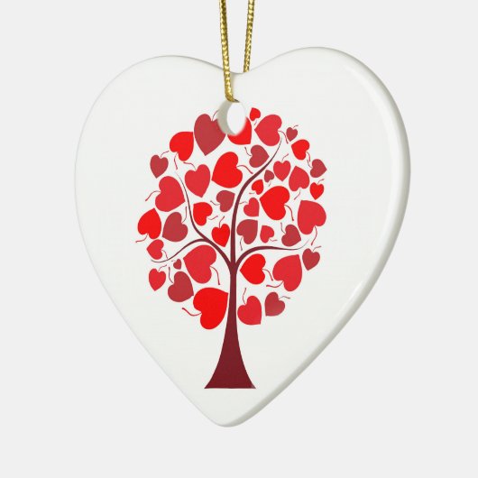 Red Hearts Tree Valentijn Keramisch Ornament (Links)