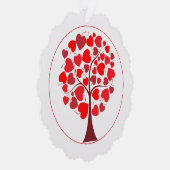 Red Hearts Tree Valentijn Ornament Kaart (Rechts)