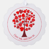 Red Hearts Tree Valentijn Ornament Kaart (Achterkant)