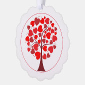 Red Hearts Tree Valentijn Ornament Kaart (Links)