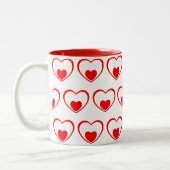 Red hearts tweekleurige koffiemok (Links)