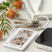 Red Hearts Two Square Photoons We houden van je ma Sleutelhanger (Voorkant Rechts)