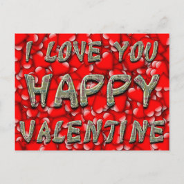 Red Hearts Typography Valentijn I Love You Feestdagenkaart