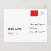 Red Hearts Typography Valentijn I Love You Feestdagenkaart (Achterkant)