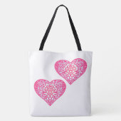 Red Hearts Unieke Patroon Valentijn Tote Bag (Achterkant)