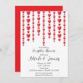 Red Hearts Valentijn Couple's Trouwdouche Kaart (Voorkant / Achterkant)