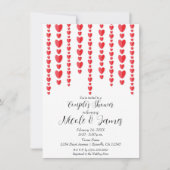 Red Hearts Valentijn Couple's Trouwdouche Kaart (Voorkant)