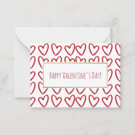 Red Hearts Valentijn Kaarten 100 pack Notitiekaartje