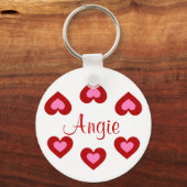 Red Hearts  Valentijn Naam Sleutelhanger (Voorkant)