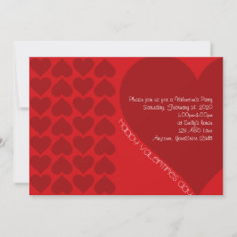 Red Hearts Valentijn Party Invitation Kaart