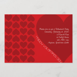 Red Hearts Valentijn Party Invitation Kaart