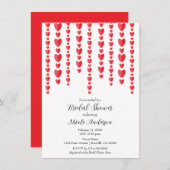 Red Hearts Valentijn Vrijgezellenfeest Kaart (Voorkant / Achterkant)