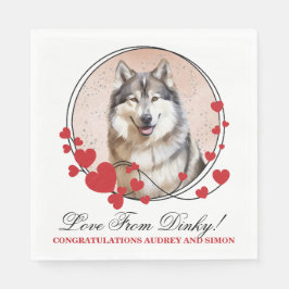 Red Hearts Valentijn Wedding Dog Foto Servet