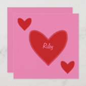 Red Hearts Valentijn's Day Kaart (Voorkant / Achterkant)