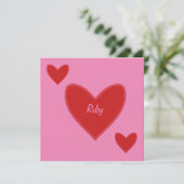 Red Hearts Valentijn's Day Kaart (Staand voorkant)