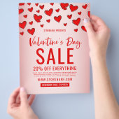Red Hearts Valentijnsdag detailhandel verkoop roze Flyer (Hand)