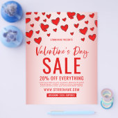 Red Hearts Valentijnsdag detailhandel verkoop roze Flyer (Enkel)