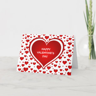 Red Hearts Valentijnsdag Feestdagen Kaart