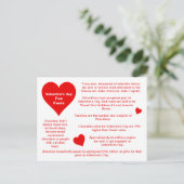 Red Hearts Valentijnsdag Fun Facts Briefkaart (Staand voorkant)