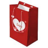  Red Hearts Valentijnsdag Gift Bag Medium Cadeauzakje (Voorkant Gekanteld)
