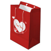  Red Hearts Valentijnsdag Gift Bag Medium Cadeauzakje (Achterkant Gekanteld)