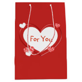 Red Hearts Valentijnsdag Gift Bag Medium Cadeauzakje (Voorkant)