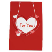  Red Hearts Valentijnsdag Gift Bag Medium Cadeauzakje (Achterkant)