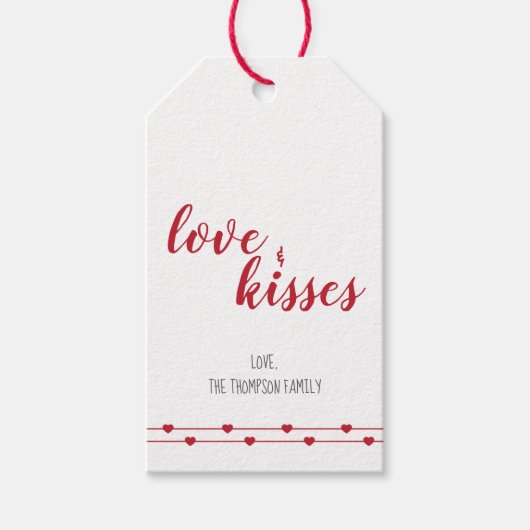 Red Hearts Valentijnsdag Gift Labels Cadeaulabel (Voorkant)