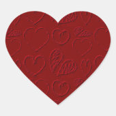 Red Hearts Valentijnsdag Hart Sticker (Voorkant)