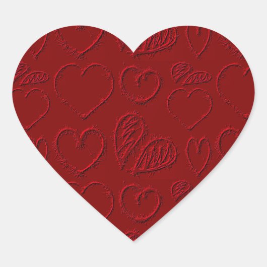 Red Hearts Valentijnsdag Hart Sticker (Voorkant)