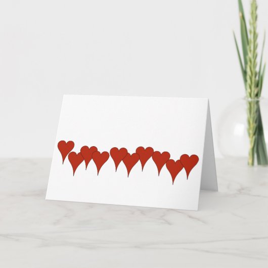 Red Hearts Valentijnsdag Kaart (Voorkant)