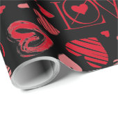 Red Hearts Valentijnsdag Love Cadeaupapier (Rol Hoek)