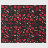 Red Hearts Valentijnsdag Love Cadeaupapier (Vlak)