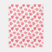Red Hearts Valentijnsdag Love Fleece Deken (Voorkant)