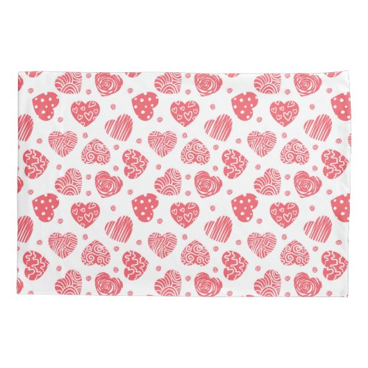 Red Hearts Valentijnsdag Love Kussensloop (Achterkant-Links)