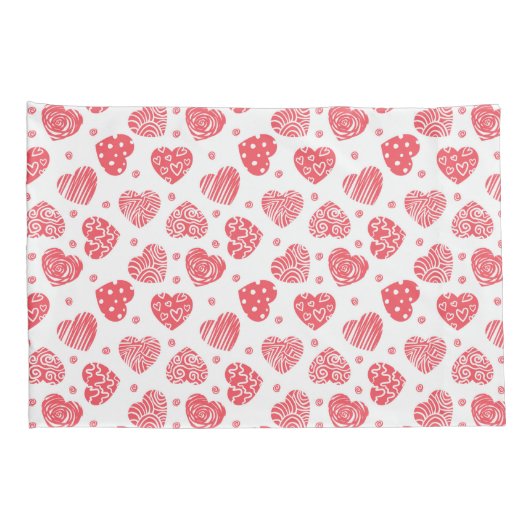 Red Hearts Valentijnsdag Love Kussensloop (Achterkant-Rechts)