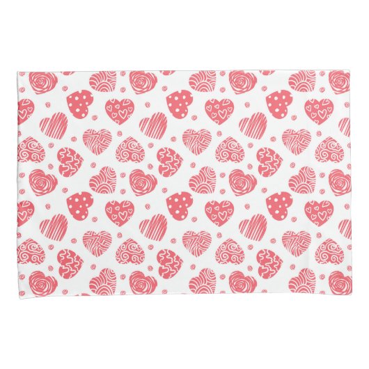 Red Hearts Valentijnsdag Love Kussensloop (Voorkant-Rechts)