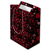 Red Hearts Valentijnsdag Love Medium Cadeauzakje (Achterkant Gekanteld)