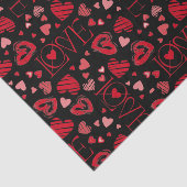 Red Hearts Valentijnsdag Love Tissuepapier (Detail)