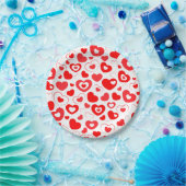 Red Hearts Valentijnsdag Papieren Bordje (Feest)
